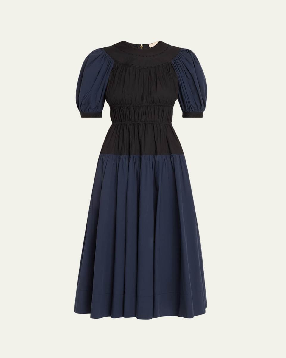 Marte Shirred Midi Dress